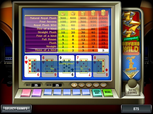 Sevens Wild Poker («Дикие» семерки) из раздела Видео покер