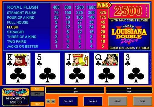Louisiana Double (Луизиана Дабл) из раздела Видео покер