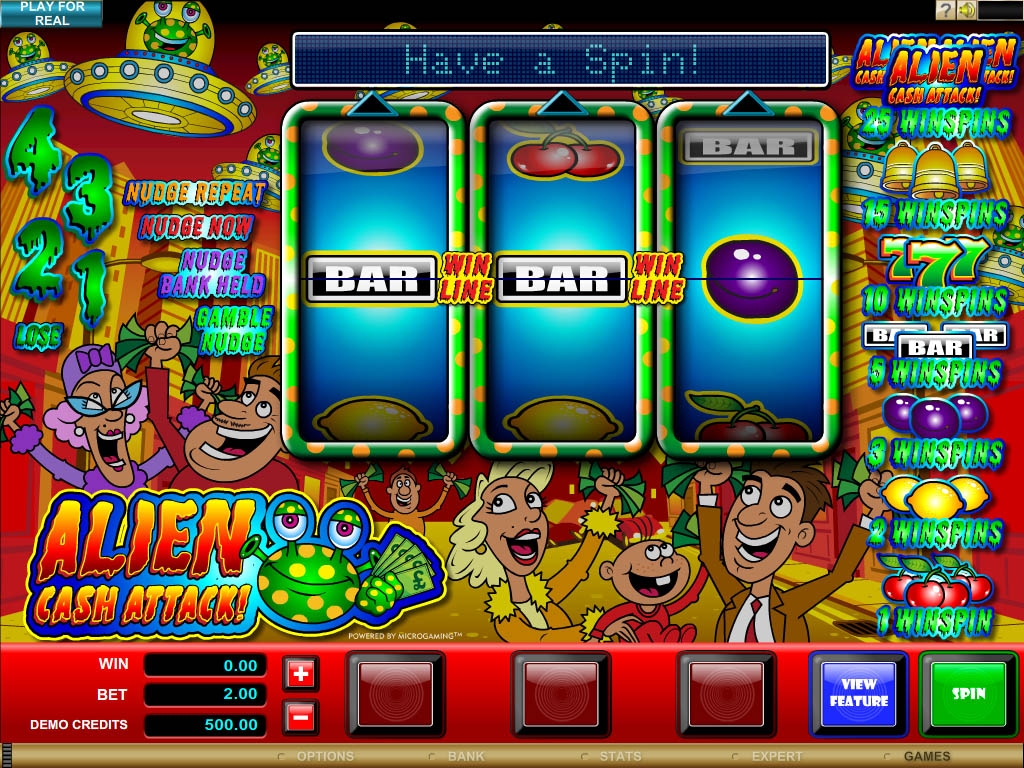 Alien Cash Attack (Инопланетное вторжение) из раздела Игровые автоматы