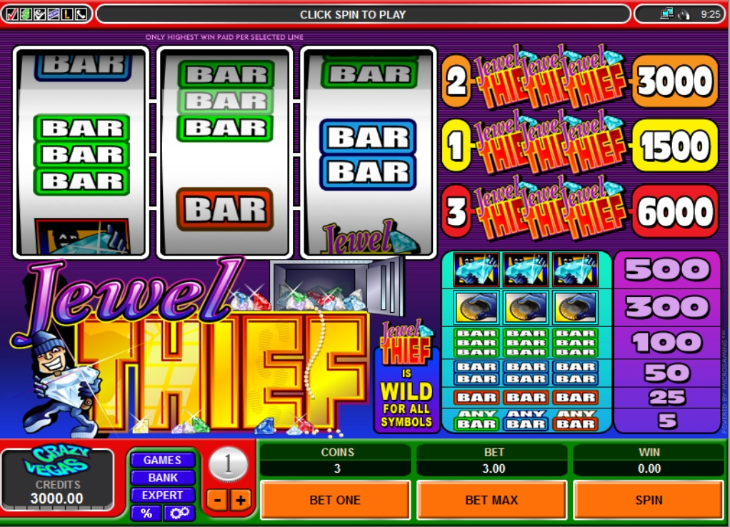 Jewel Thief (Ювелирный вор) из раздела Игровые автоматы