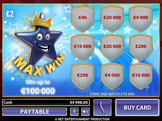 Max Win (Максимальный выигрыш) из раздела Скрэтч-карты