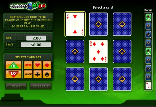 Cards Hi Lo (Карты старше и младше) из раздела Настольные и карточные игры