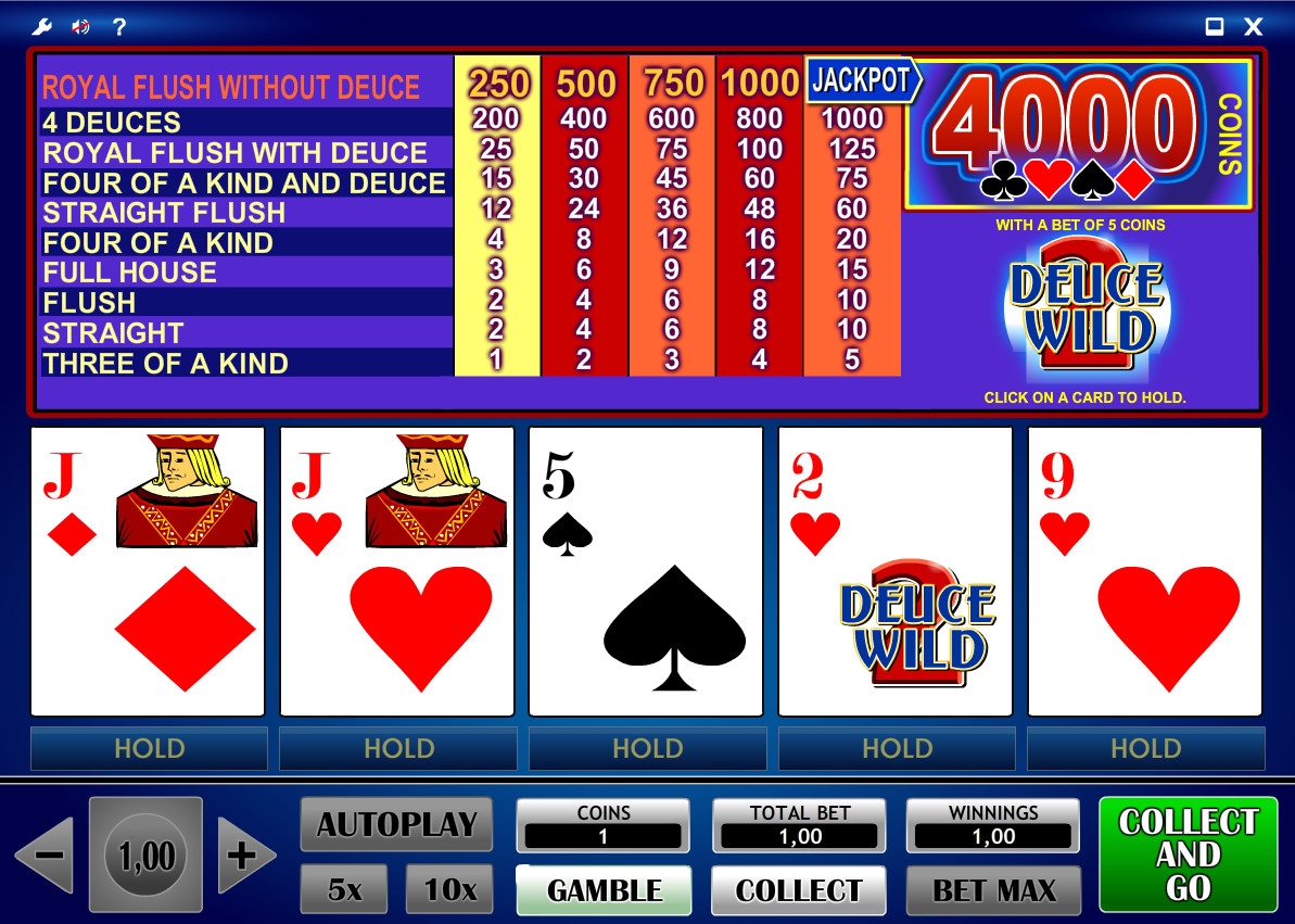 2 Deuce Wild (Дикие двойки) из раздела Видео покер