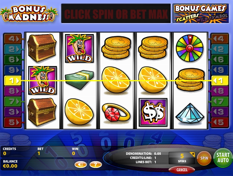 Bonus Madness  (Безумие премии) из раздела Игровые автоматы