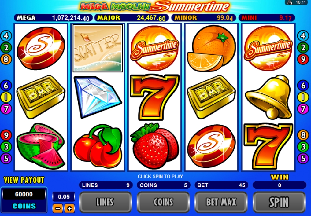 Mega Moolah Summertime – Progressive (Мега Деньги по-летнему) из раздела Игровые автоматы