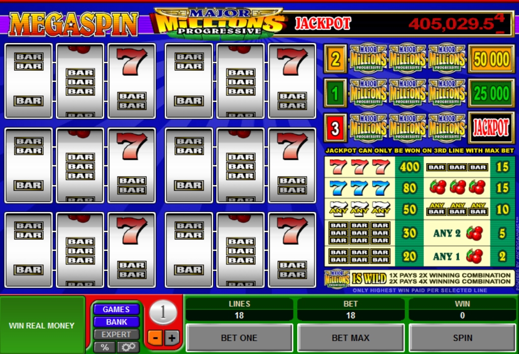 MegaSpin Prog Major Millions – Progressive (Мега Спин Большие миллионы - прогрессивный) из раздела Игровые автоматы