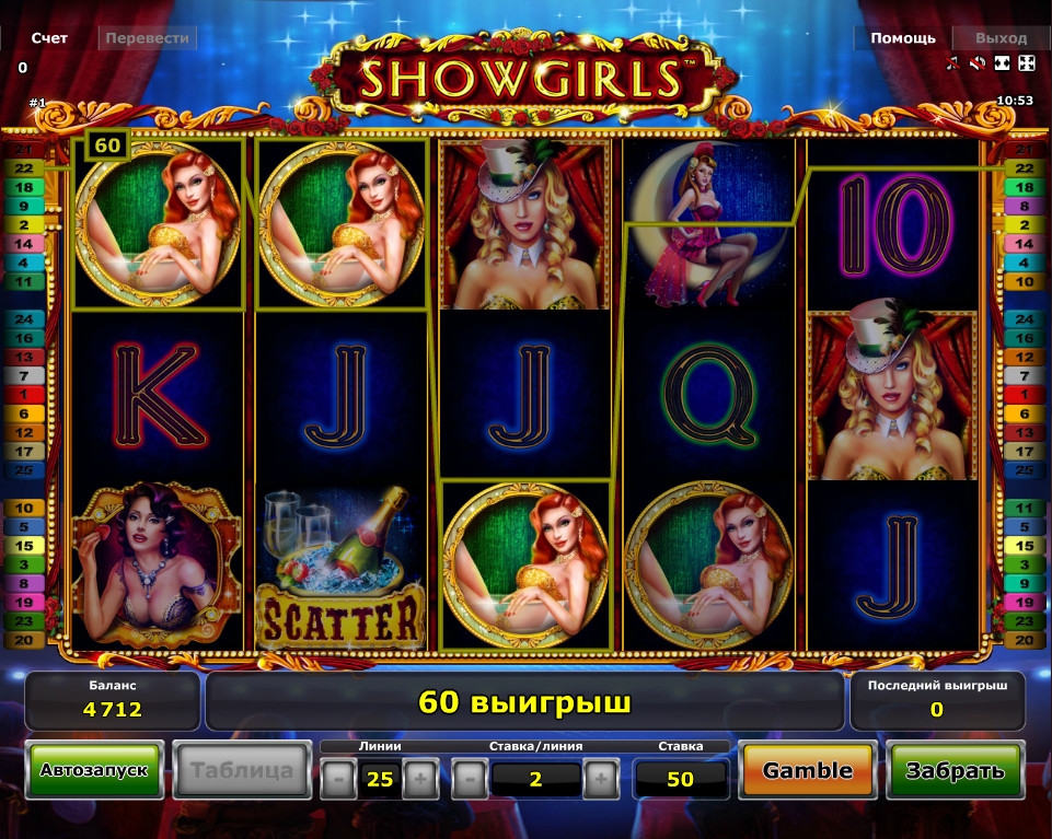 Showgirls (Шоу-девушки) из раздела Игровые автоматы