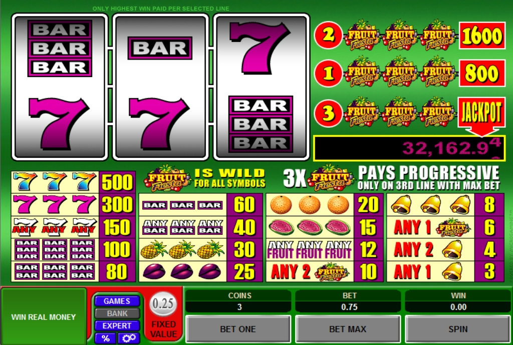 Fruit Fiesta 3 Reel - Progressive (Фруктовая Фиеста 3) из раздела Игровые автоматы