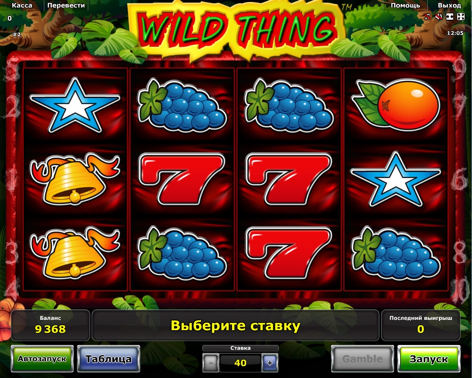 Wild Thing (Дикая штучка) из раздела Игровые автоматы