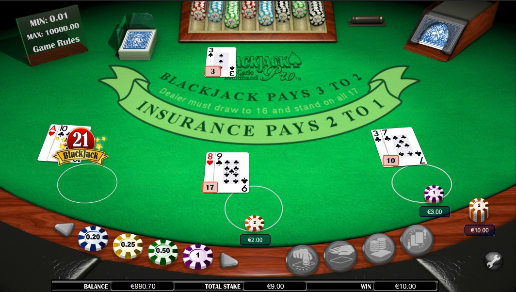 Blackjack Pro Monte Carlo (Профессиональный блэкджек Монте-Карло) из раздела Блэкджек