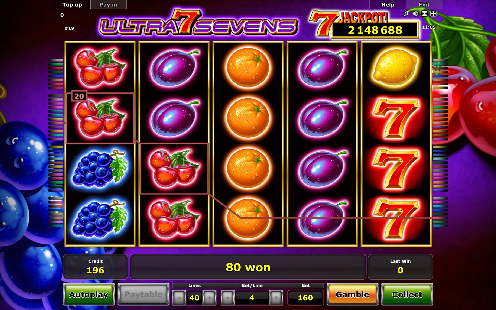 Ultra Sevens (Ультра-семерки) из раздела Игровые автоматы