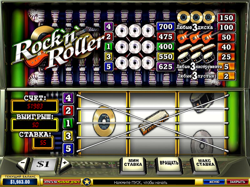 Rock'n'Roller (Рок-н-рольщик) из раздела Игровые автоматы