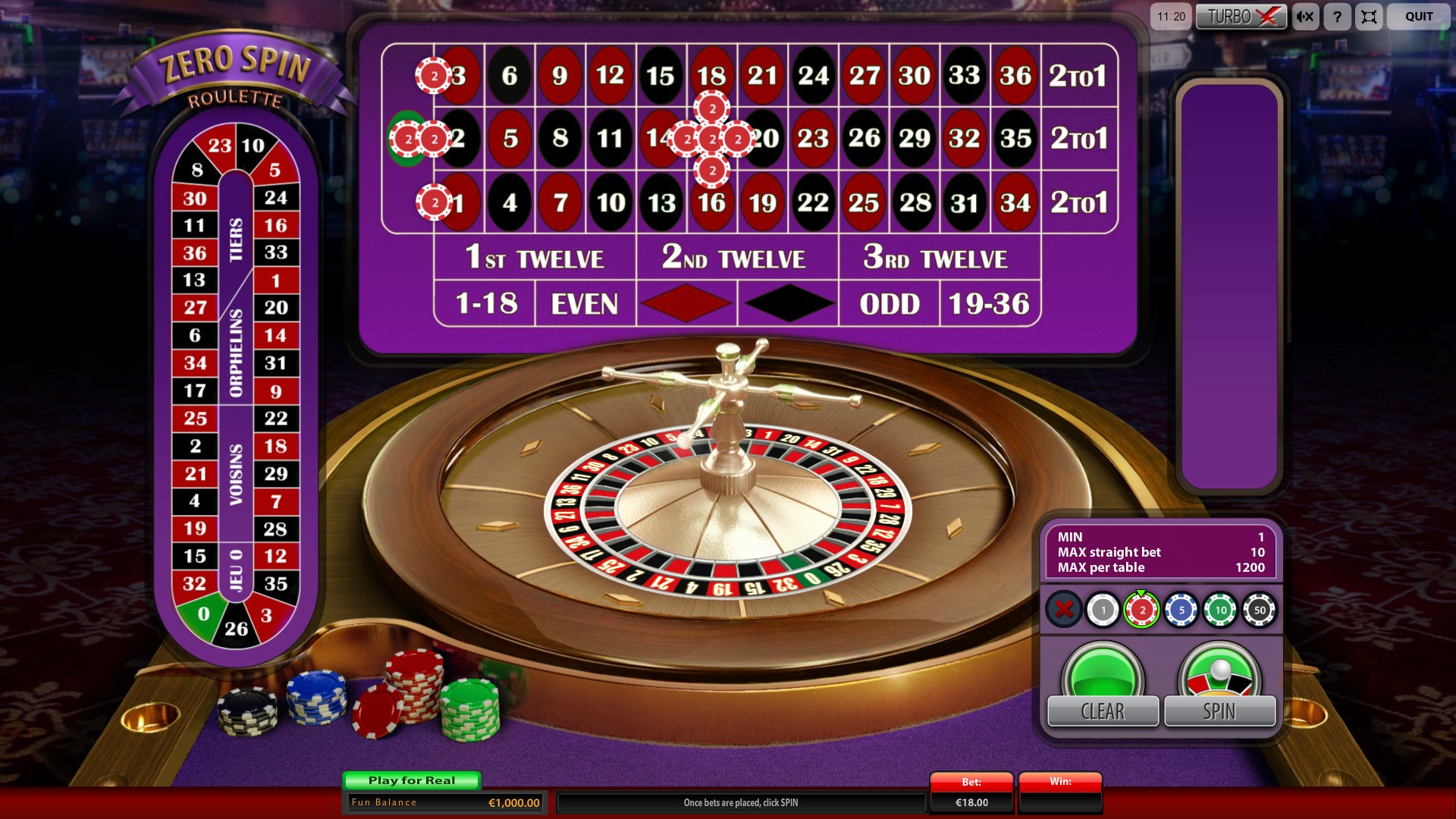 Zero Spin Roulette (Рулетка «Зеро спин») из раздела Рулетка