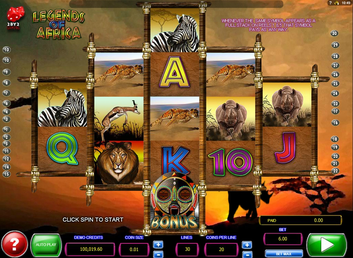 Legends of Africa (Легенды Африки) из раздела Игровые автоматы