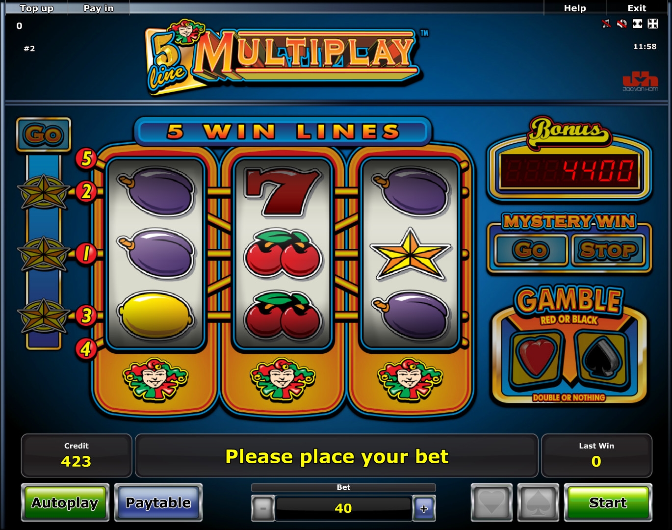 5 Line Multiplay (Мультиигра по 5 линиям) из раздела Игровые автоматы