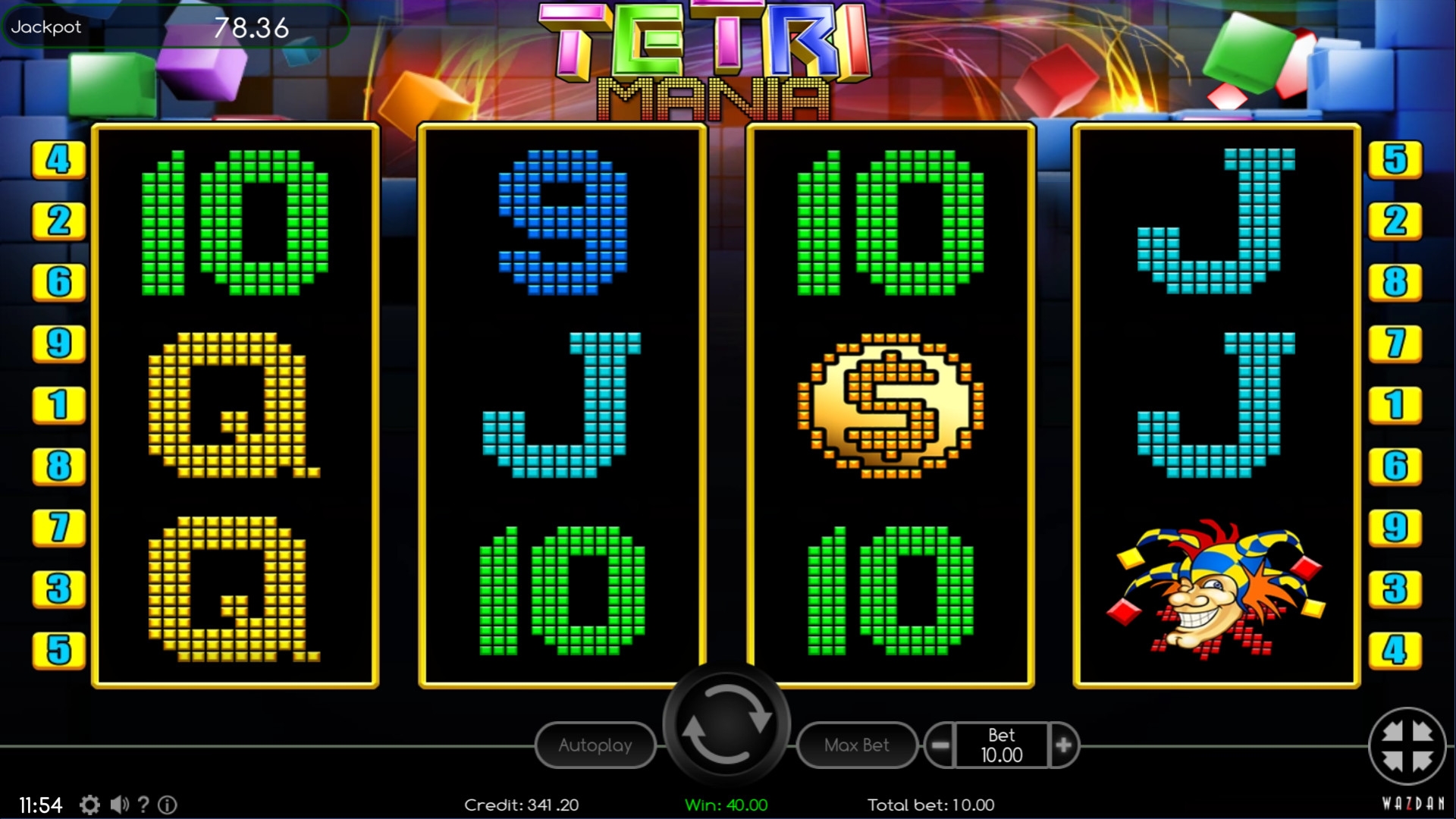 Tetri Mania (Тетримания) из раздела Игровые автоматы