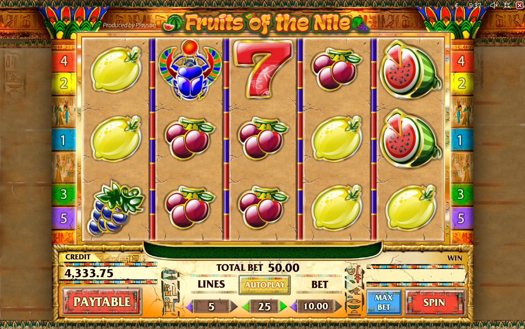 Fruits of the Nile (Фрукты Нила) из раздела Игровые автоматы