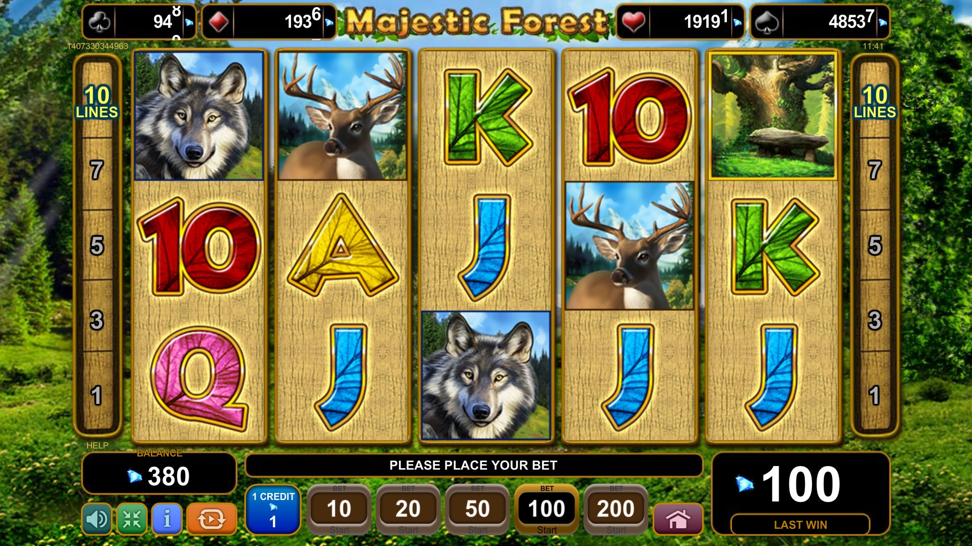 Majestic Forest (Величественный лес) из раздела Игровые автоматы