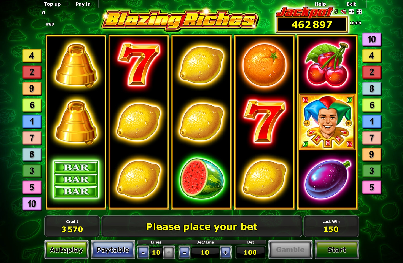 Blazing Riches (Слепящие богатства) из раздела Игровые автоматы
