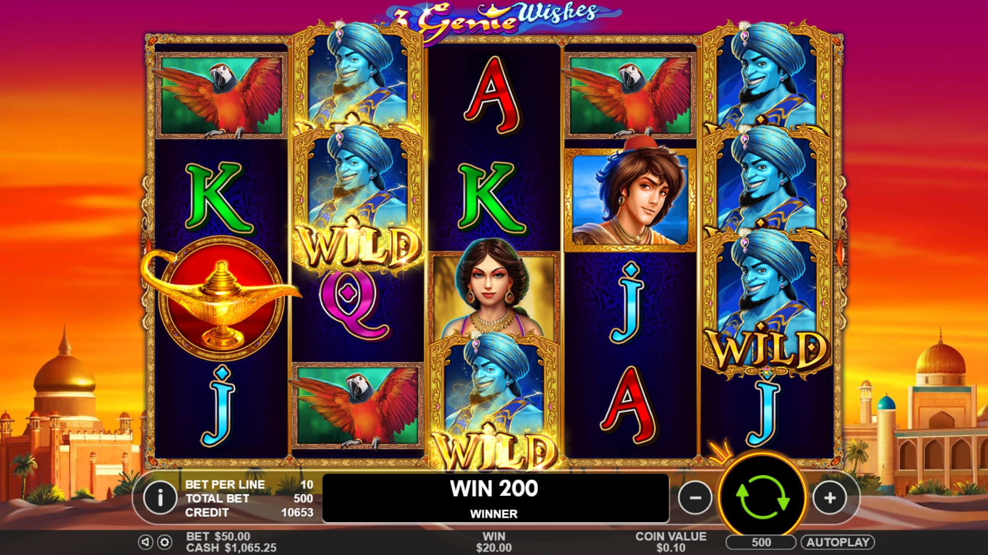 3 Genii Wishes (Три желания от джинна) из раздела Игровые автоматы