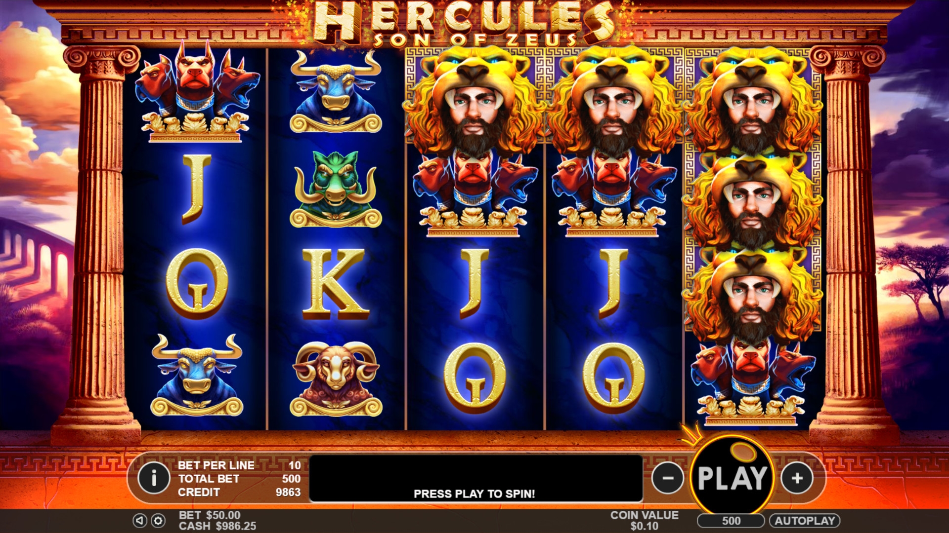 Hercules Son of Zeus (Геракл, сын Зевса) из раздела Игровые автоматы