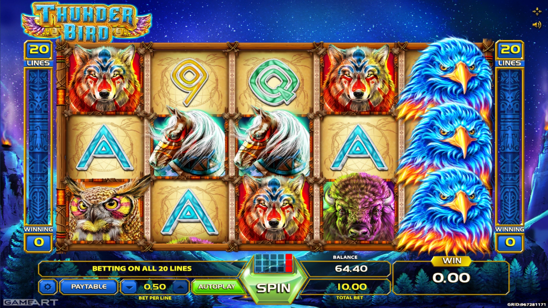 Thunderbird (Громовержец) из раздела Игровые автоматы