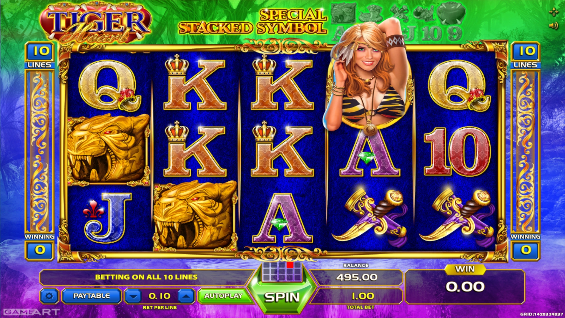 Tiger Heart (Сердце тигра) из раздела Игровые автоматы