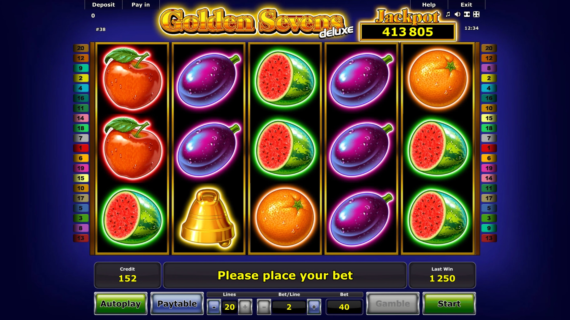 Golden Sevens Deluxe (Золотые семерки делюкс) из раздела Игровые автоматы