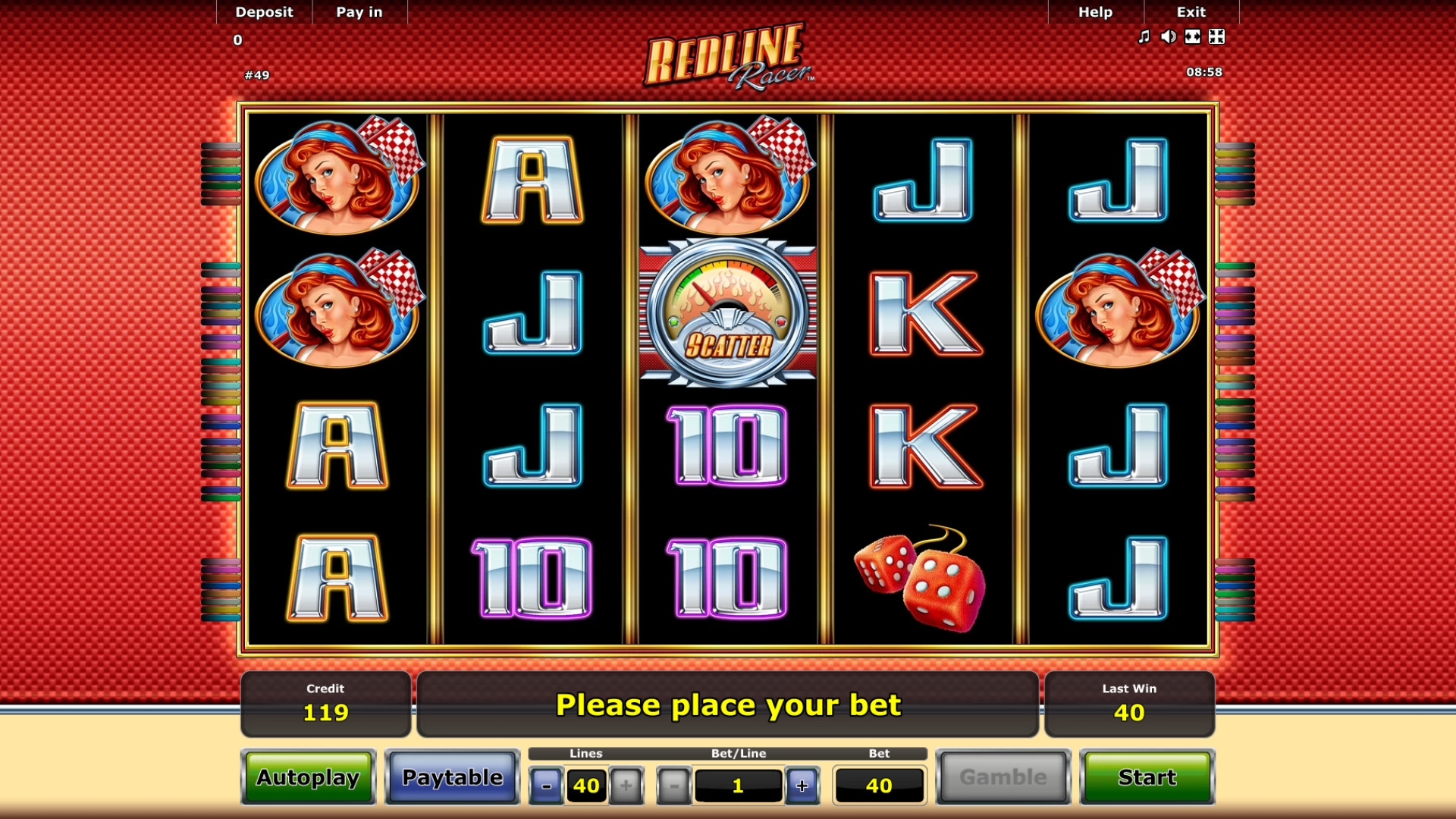 Redline Racer (Скоростной гонщик) из раздела Игровые автоматы