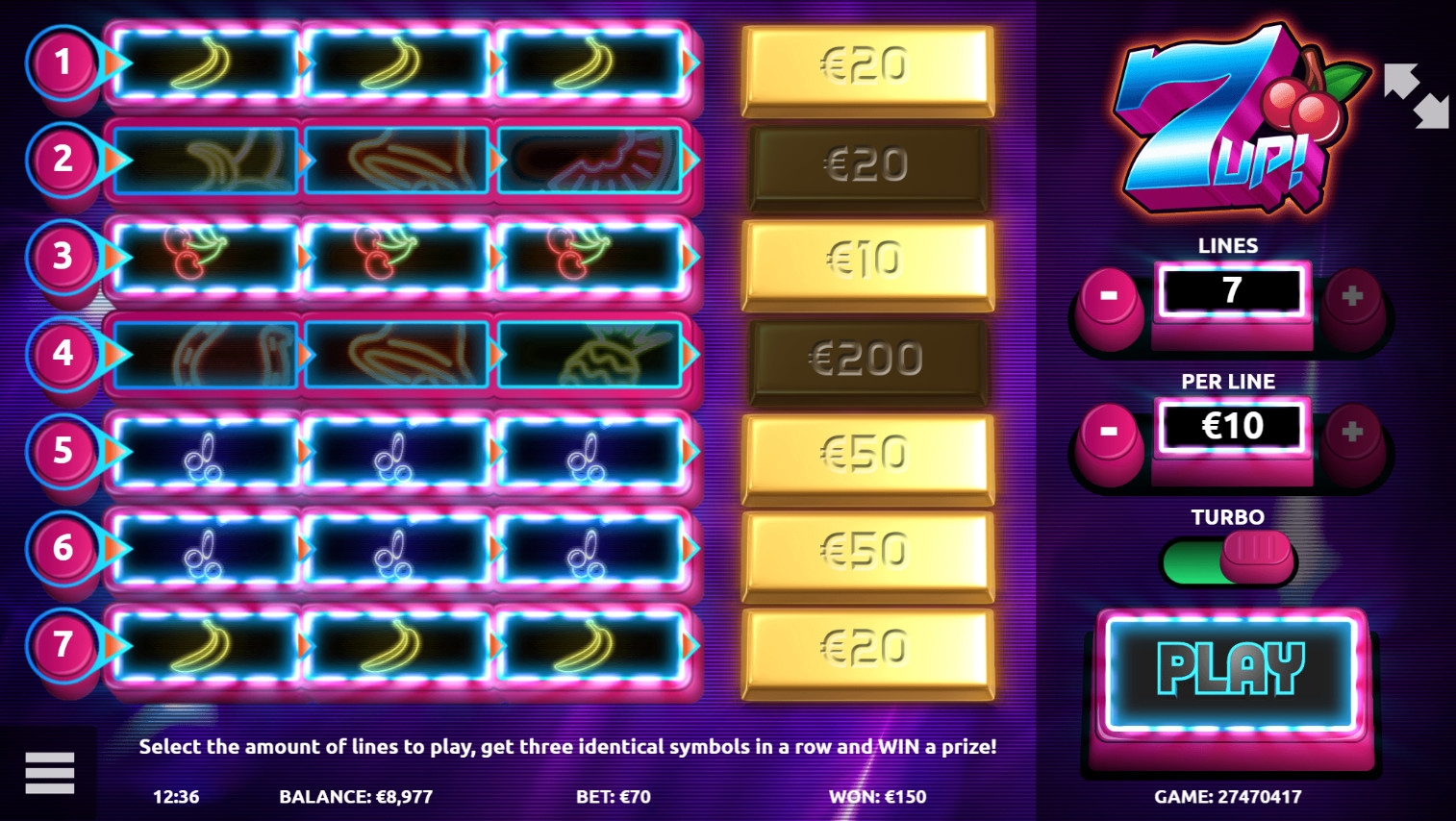 7Up! (Семерки вверху) из раздела Скрэтч-карты