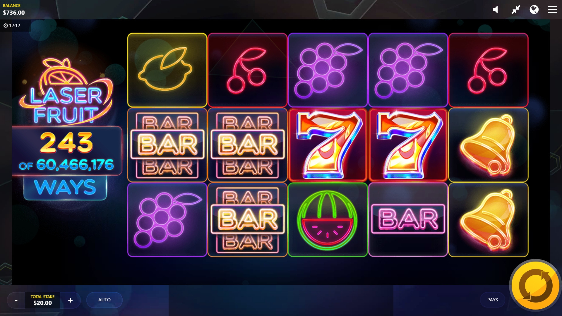 Laser Fruit (Лазерный фрукт) из раздела Игровые автоматы