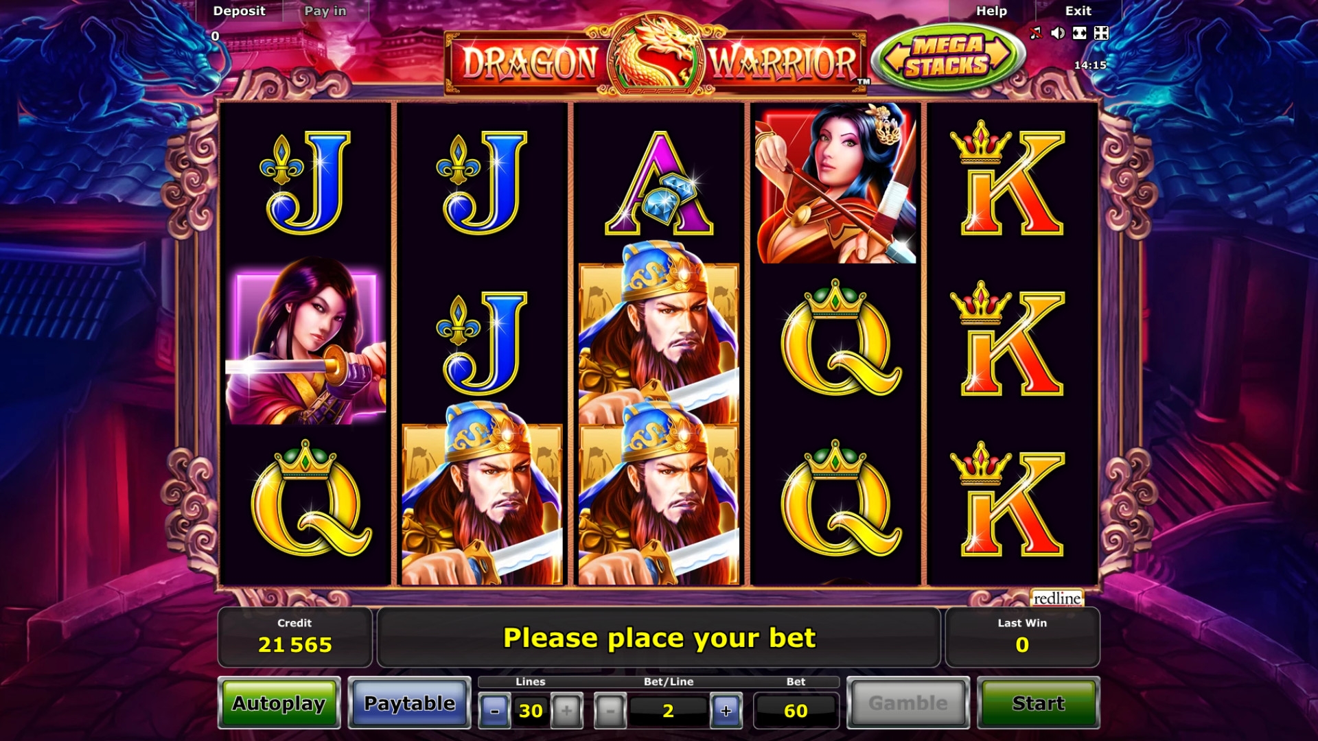 Dragon Warrior (Воин-дракон) из раздела Игровые автоматы