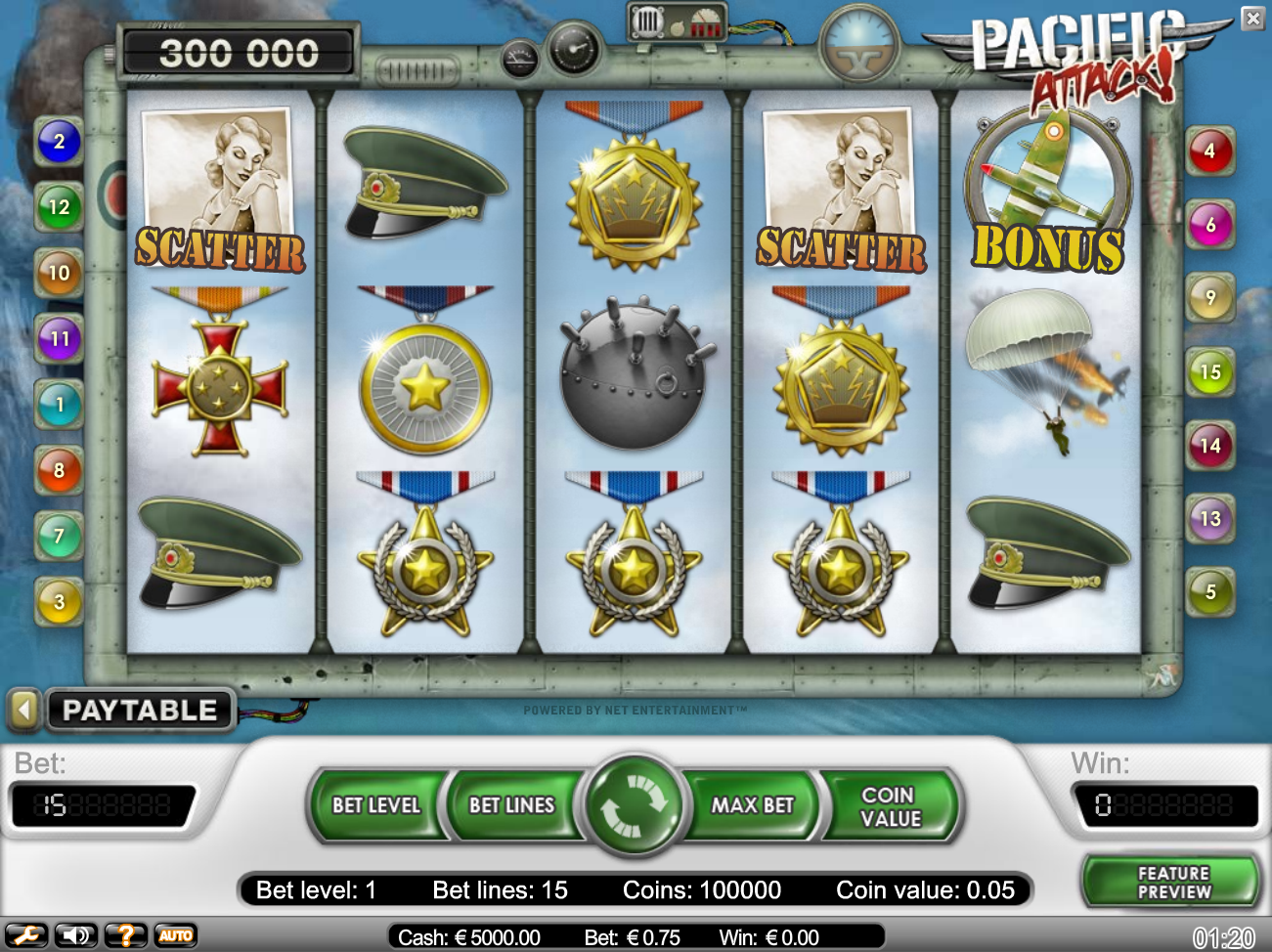 Pacific Attack (Тихоокеанская атака) из раздела Игровые автоматы