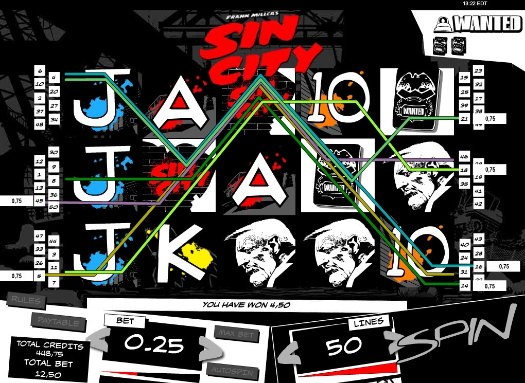 Sin City (Город грехов) из раздела Игровые автоматы
