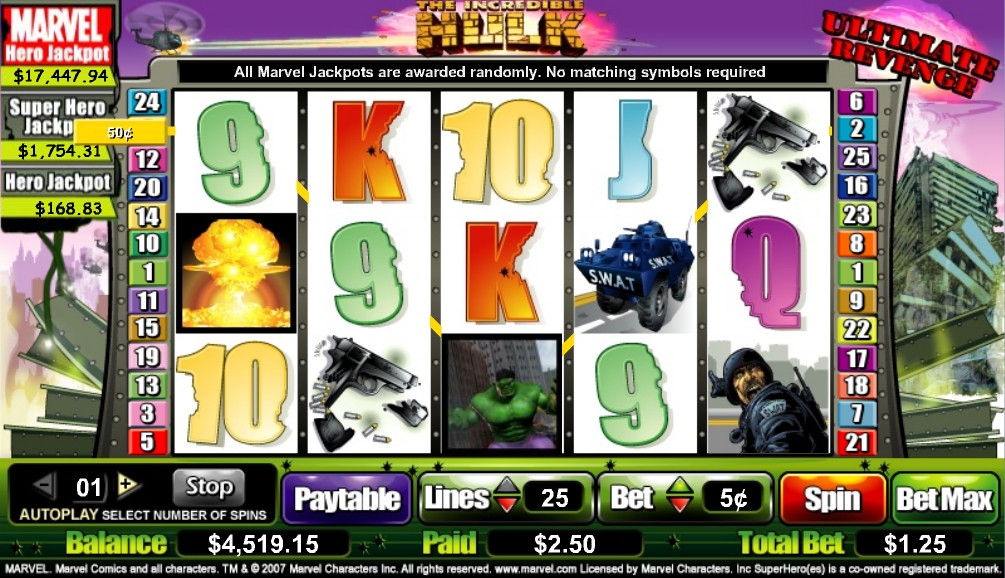 The Incredible Hulk: Ultimate Revenge (Невероятный Халк: Окончательная месть) из раздела Игровые автоматы