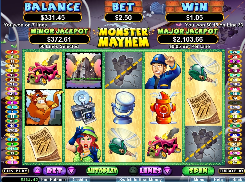 Monster Mayhem (Чудовищный хаос) из раздела Игровые автоматы