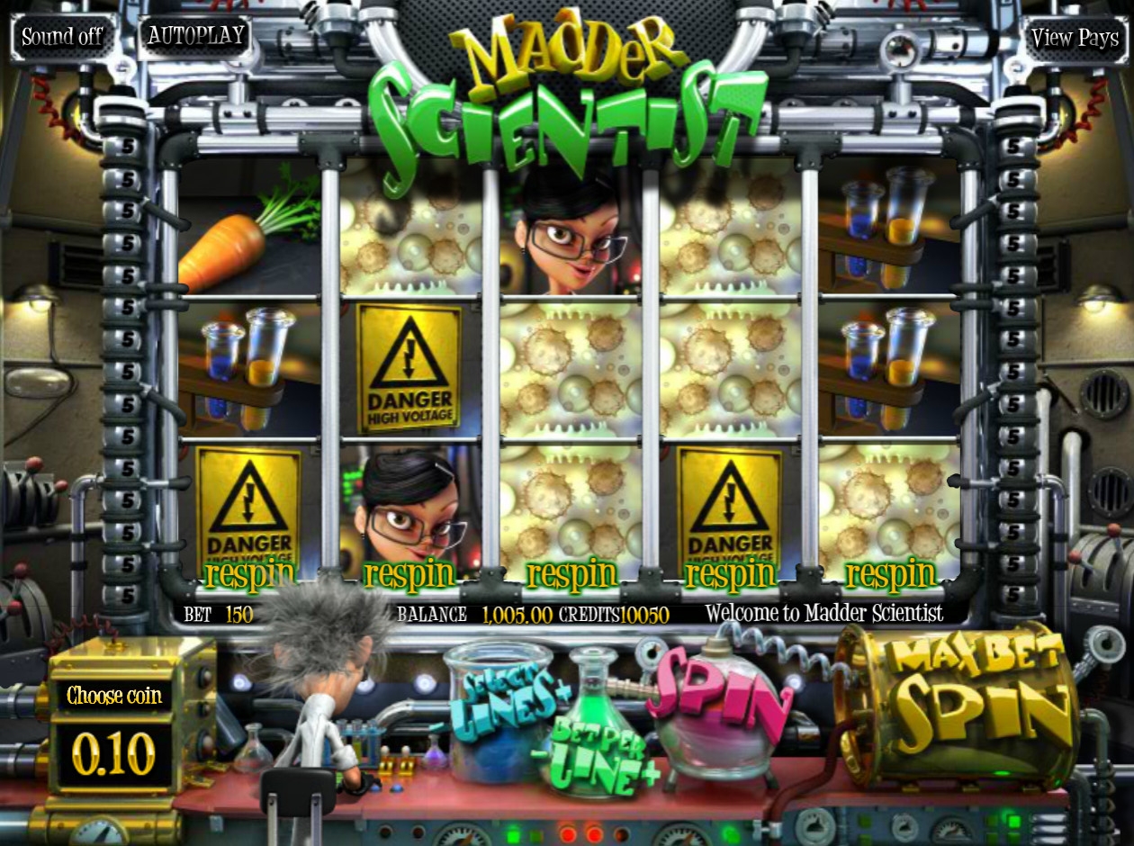 Madder Scientist  (Сумасшедший ученый) из раздела Игровые автоматы