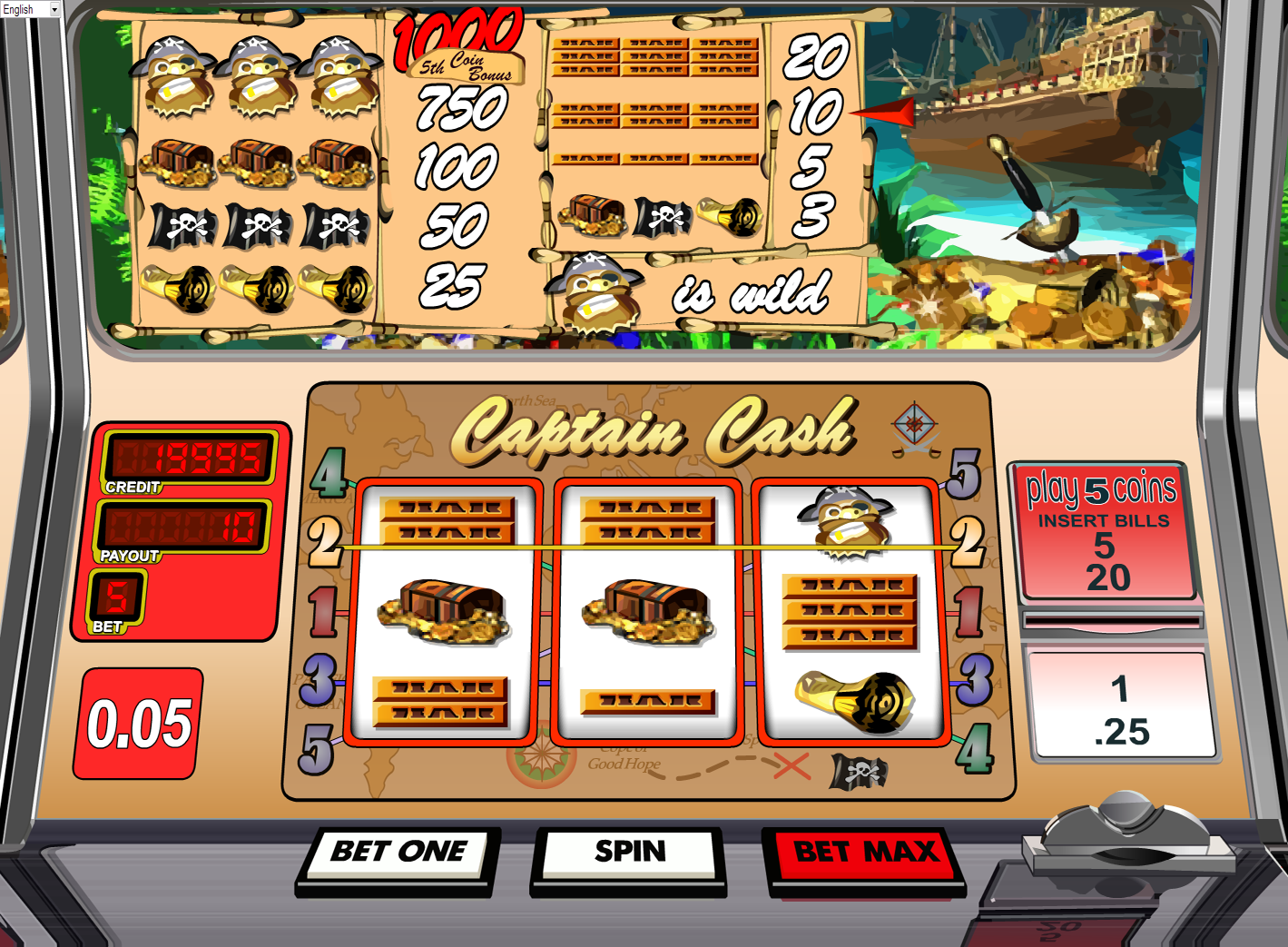 Captain Cash (Капитан Кэш ) из раздела Игровые автоматы