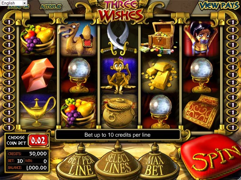 Three Wishes (Три желания) из раздела Игровые автоматы